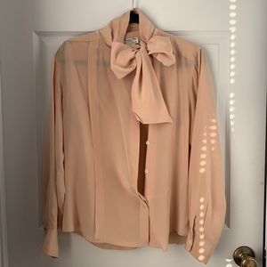 Vintage Christian Dior Neck Tie Silk Blouse